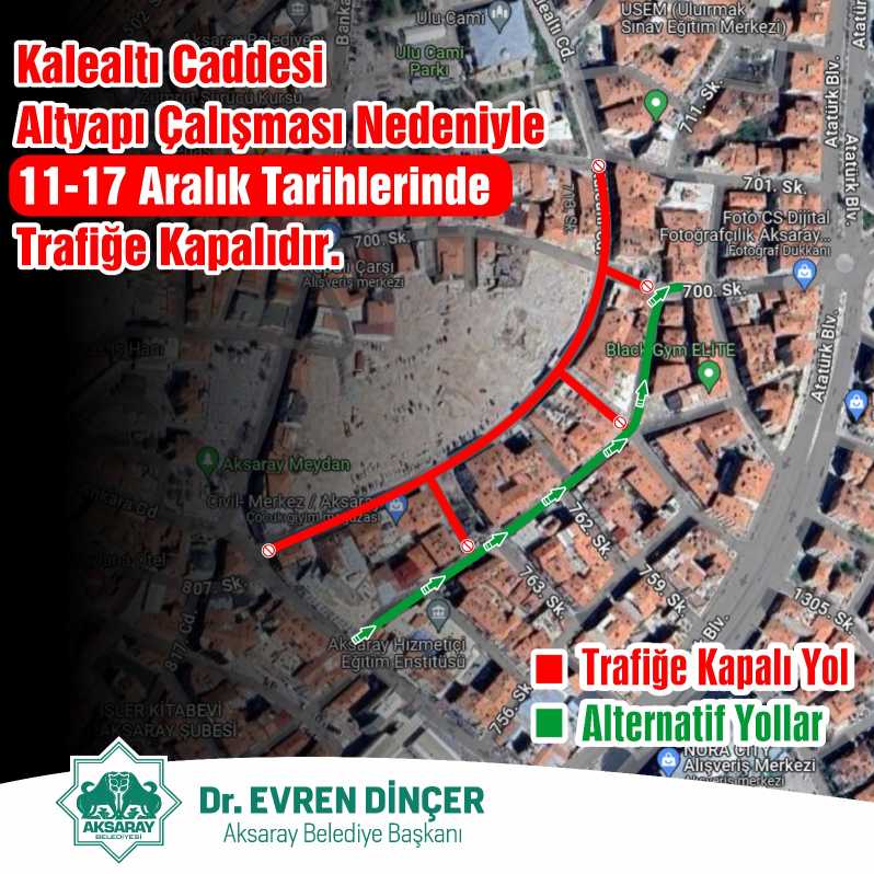 Aksaray'ın o caddesi trafiğe kapatıldı ! #1