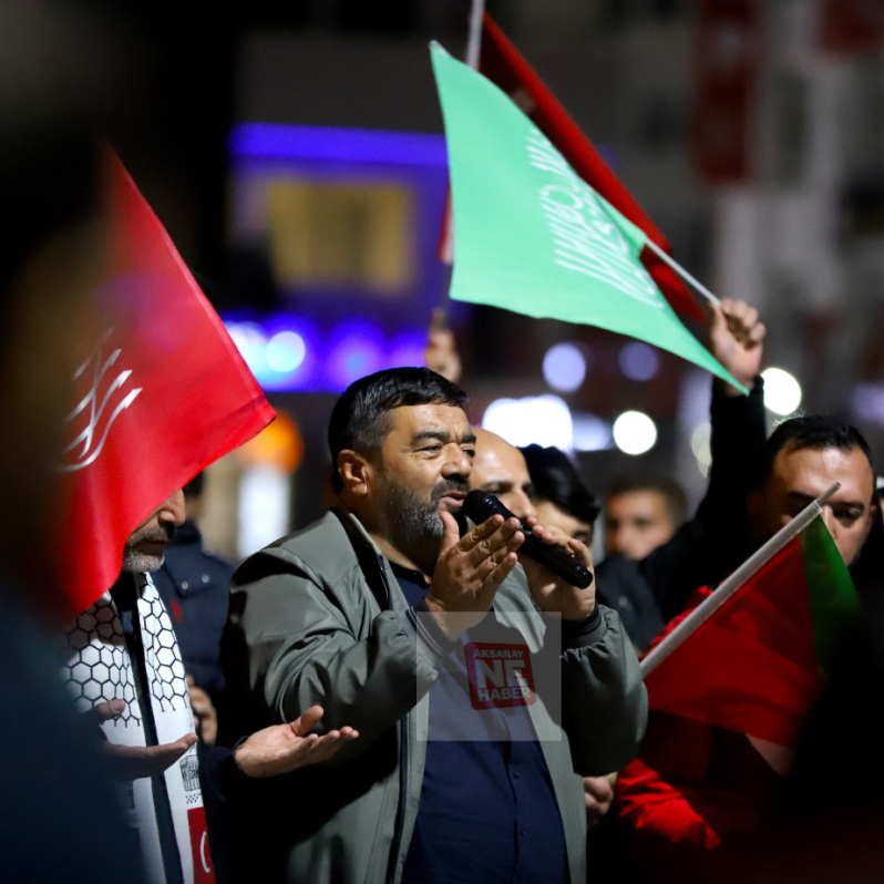 Aksaray'da İsrail'in Gazze'deki hastaneye saldırısı protesto edildi #4