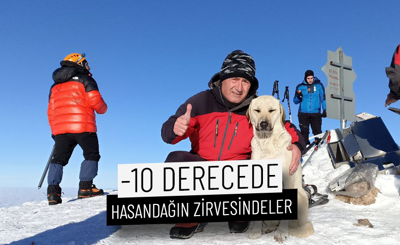 Eksi 10 Derecede Hasandağına Zirve Tırmanışı Yapıyorlar