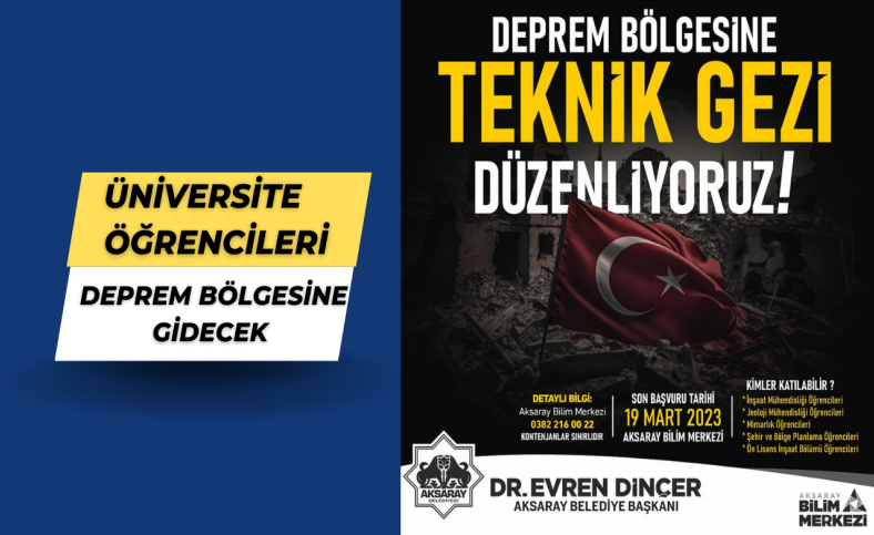 Üniversite öğrencileri deprem bölgesine gidecek