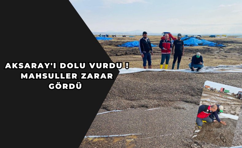 Aksaray'ı dolu vurdu ! Mahsuller zarar gördü