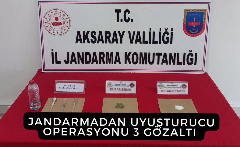 Jandarmadan uyuşturucu operasyonu 3 gözaltı