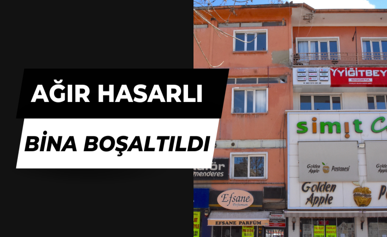 Aksaray'da ağır hasarlı bina boşaltıldı