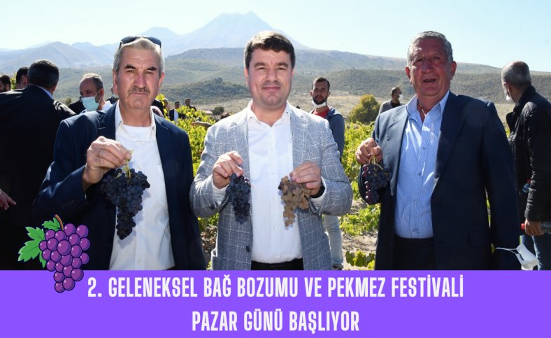 2. Geleneksel Bağ Bozumu ve Pekmez Festivali pazar günü başlıyor